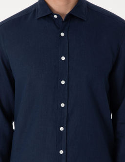 Lacivert %100 Keten Regular Fit Uzunkollu G_mlek - Pierre cardin фото 13
