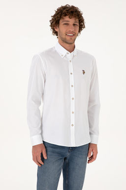 Рубашка U.S. Polo Assn Basic белая из хлопка