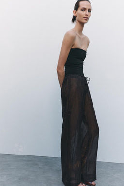 SEMI-SHEER CRINKLED TROUSERS - Zara фото 2