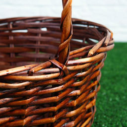 Корзина плетёная для хранения, ива, овальная, тёмно - коричневая, набор 3 шт.