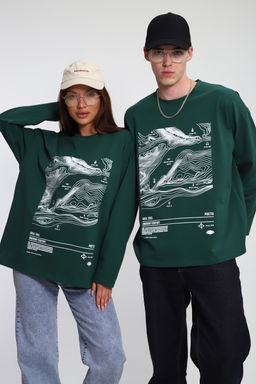 Лонгслив унисекс с принтом Карта ЛГ-01