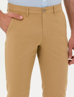 Брюки из льняной ткани приталенного кроя цвета Camel - Cacharel фото 6