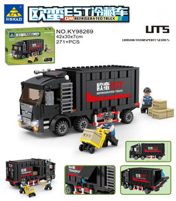 Конструктор "KAZI" 271 дет. "Рефрижератор, откр-ся боковая и задняя двери + 2 фигурки" (KY98269) в коробке (р)