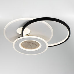 Люстра с ПДУ «Круги»LED 160 Вт чёрно-белый 50.5×46.5×6 см BayerLux