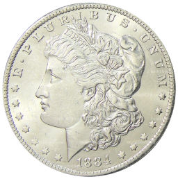 1 доллар 1884 года О США Доллар Моргана