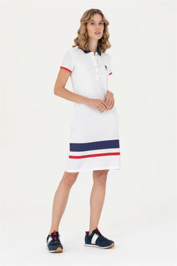 U. S. Polo Assn Женское белое трикотажное платье