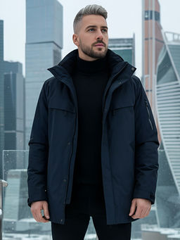 Горнолыжная куртка мужская зимняя темно-синего цвета 2412TS - Mtforce фото 2