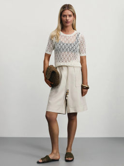 Удлиненные шорты из вискозы на завязках / Zarina