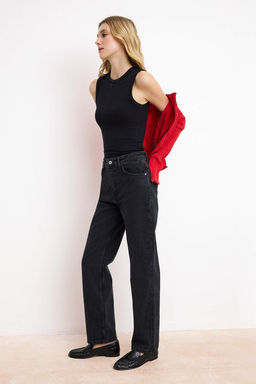 Siyah Normal Bel 100% Pamuk Straight Duz Kesim Jeans TWOSS26JE00096 - Trendyolmilla фото 10