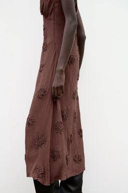 BEADED SLIP DRESS WITH EMBROIDERY - Zara фото 5