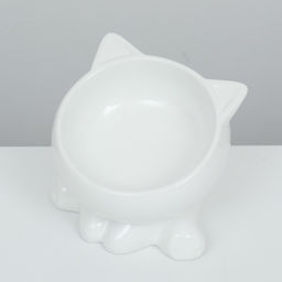 Миска керамическая Киса на подставке-лапках 200 мл 13 х 12 х 8 см, белая - Пижон фото 3