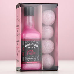 Подарочный набор косметики Party Lady, гель для душа виски 250 мл и бомбочки для ванны 4×40 г, Чистое счастье