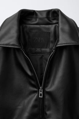 LEATHER-EFFECT BOMBER JACKET - Zara фото 7