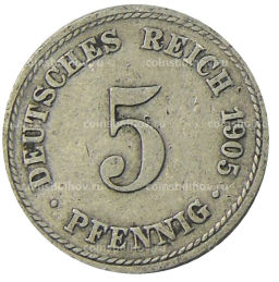 5 пфеннигов 1905 года A Германия