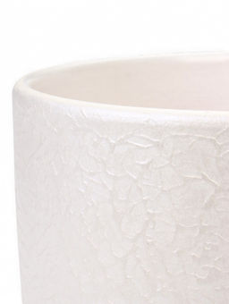 Горшок цветочный с поддоном 5,4 л, d22/h19 см белый керамика, "Перл" (М)