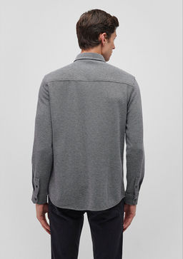 Siyah Orme Gomlek - Mavi фото 4