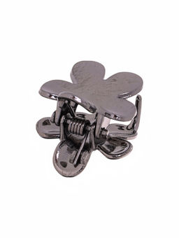 Цена за 6 шт. Крабик для волос «Брианна», цветок, 2 см, тёмное серебро