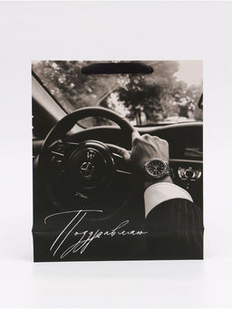 Цена за 2 шт. Пакет подарочный «Поздравляю», M 25,5 × 30 × 9 см