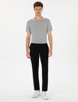 Lacivert Slim Fit Kanvas Pantolon