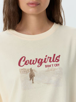 Футболка женская желтая с надписью Cowgirls - Mark formelle фото 4