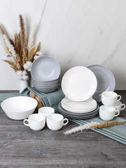 Столовый набор 25 предметов с кружками Бело-Серый цвет Дэй Смол GR-19 FLYGP857565 (уп 2) - ГалеонТрейд фото 2