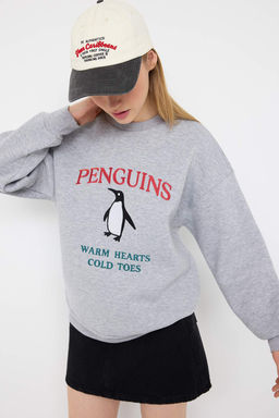 Teen Gri Melanj Orme Sweatshirt TWOAW26SW00178