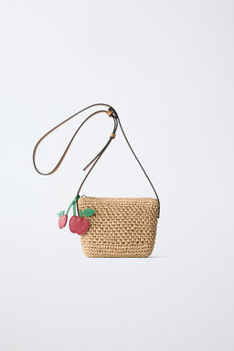 BANDOLERA RAFIA CEREZAS / Blanco Crudo