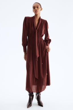 Vestido camisero con lazada - H&m фото 3