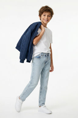 Buz Mavisi Erkek Cocuk Esnek Ayarlanabilir Lastikli Denim Pantolon Jean TKDSS26JE00001