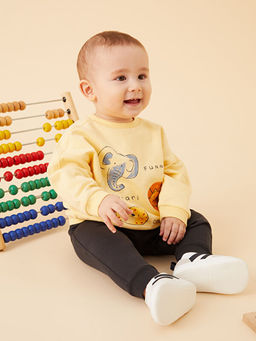 Bisiklet Yaka Erkek Bebek Sweatshirt ve E?ofman Alt 2li