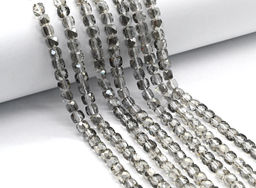 Бусины из циркона кубик гр.6*6мм цв.дымчатый, 40см, 65 бусин Радуга камня