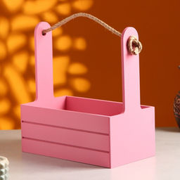 Подарочный ящик «Аром», 25.5×15×30 см, деревянный, ручка - канат, розовый