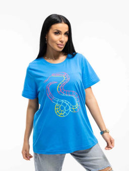 Футболка женская, цвет голубой