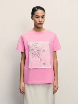 Футболка из хлопка с принтом / Zarina фото 3