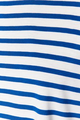 TRENDYOLMILLA Lacivert Cizgili Relaxed/Genis Rahat Kesim Crop Bisiklet Yaka Orme T-Shirt TWOSS23TS00136 фото 5