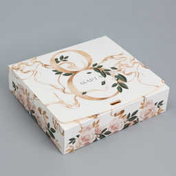 Цена за 2 шт. Коробка подарочная складная, упаковка, 8 марта, золото, 20?18?5 см