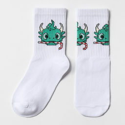 Цена за 2 шт. Носки детские «Дракон», белые, размер 14 (23-25 см)