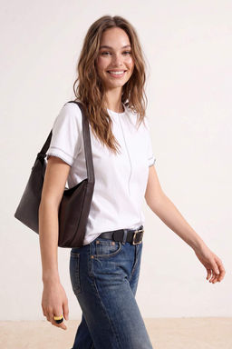 Beyaz Regular/Normal Kal_p D___k Kol K_sa Kollu Tok %100 Pamuk _rme T-Shirt TWOSS26TS00260 - Trendyolmilla фото 3
