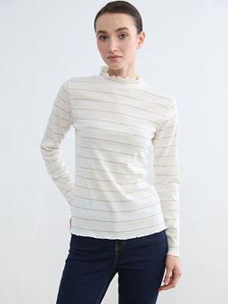 F?rf?rl? Dik Yaka ?izgili Kad?n Body