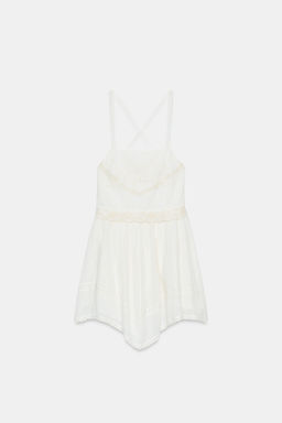 VESTIDO MINI GASA BORDADOS / Blanco - Zara фото 5