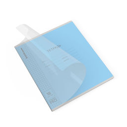 АКЦИЯ Цена за 10 шт. Тетрадь школьная ученическая с пластиковой обложкой на скобе ErichKrause Классика CoverPrо fizzy, голубая, А5+, 18 листов, клетка