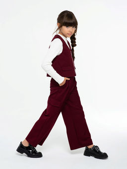 Бордовые брюки для девочки Mooriposh, модель 0426 - Инфанта фото 8