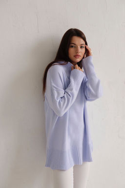 9876 Удлинённый свитер нежно-голубой - Martichelli фото 4