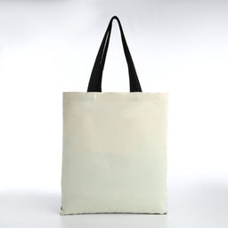 Сумка шопер без застёжки, из текстиля, бежевая