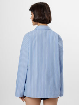 Рубашка женская голубая в полоску - Mark formelle фото 2