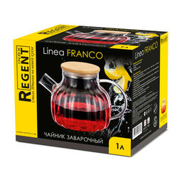 Чайник заварочный 1,0л Linea FRANCO стекло, с ситечком арт. 93-FR-TEA-14-1000