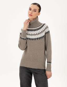 Vizon Regular Fit Y_n Kar___ml_ Bal_k__ Yaka Kazak