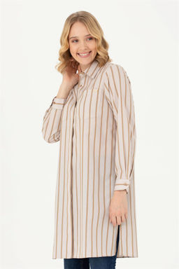 Женская рубашка песочного цвета с длинным рукавом - U.s. polo assn фото 9