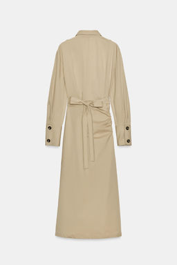 TWILL MIDI DRESS WITH TABS - Zara фото 8