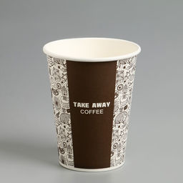 Цена за 50 шт. Стакан бумажный Take Away COFFEE для горячих напитков, 350 мл, диаметр 90 мм